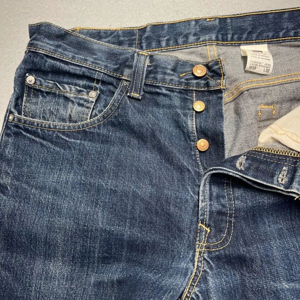 VTG Levi's Homage Jeans men 33x32(33x30 clean Dark wash button fly‎ straight Y2K